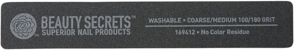 Rectangular Black Nail File 100/180 Grit - Cushion Style Manicure Tool
