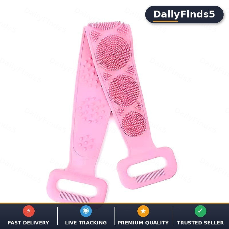 Silicone Back Scrubber Bath Belt - Exfoliating & Massage Shower Brush