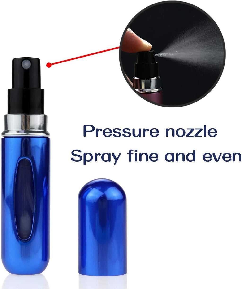 Refillable Travel Perfume Atomizer Bottles Set - 5/8ML Portable Spray Pump Cases
