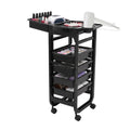Mobile Hair Salon Trolley Cart with 5 Drawers - Black, 41x43.5x88cm