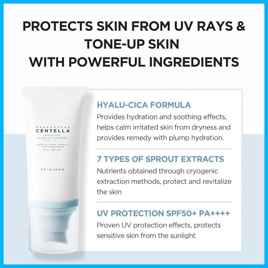 SPF50+ PA++++ Hydrating Sun Serum 2-Pack - Lightweight, Makeup Friendly Facial Sunscreen