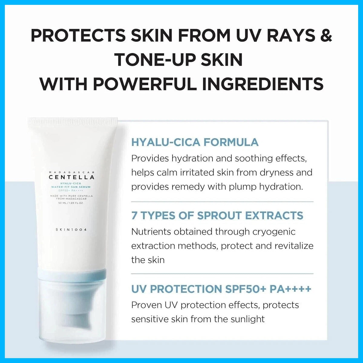 SPF50+ PA++++ Hydrating Sun Serum 2-Pack - Lightweight, Makeup Friendly Facial Sunscreen