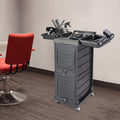 Lockable Salon Trolley Cart with 7 Tiers & Tool Holders for Hair & Beauty