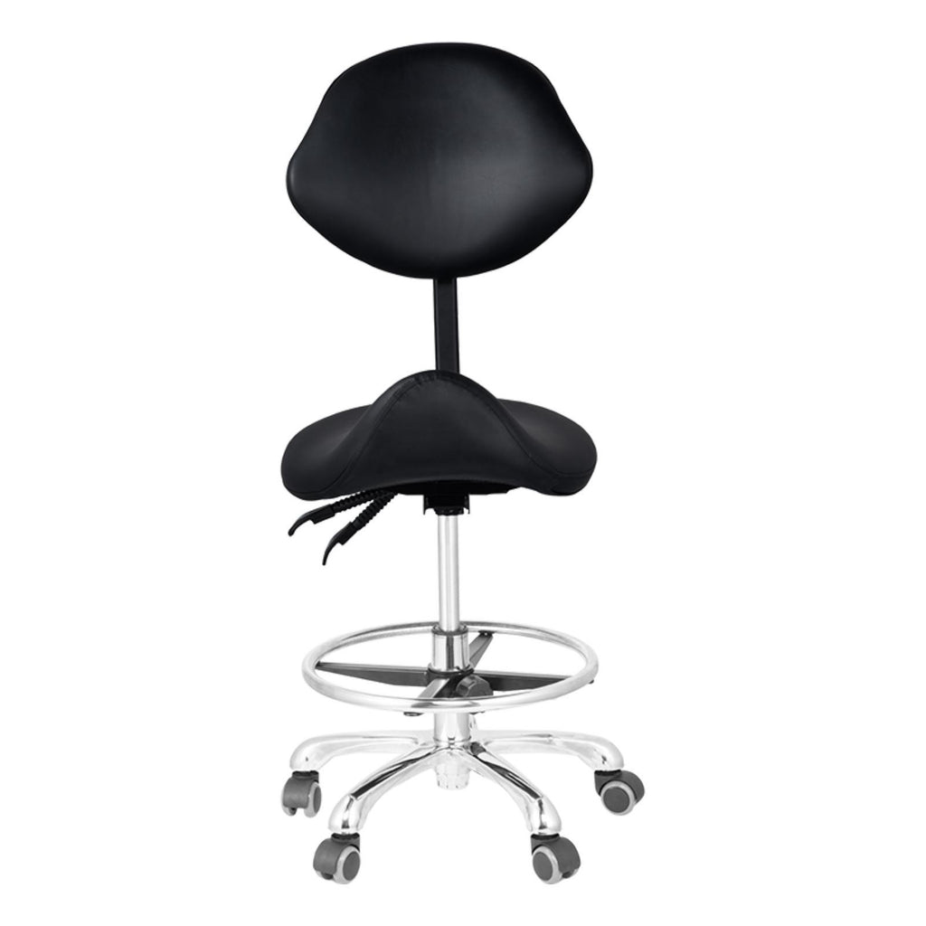 Hydraulic Esthetician Chair Rolling Salon Stool with Adjustable Backrest and Seat