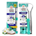Natural Whitening Toothpaste with Hydroxyapatite & Tongue Scraper - Fluoride-Free, Sensitive Care
