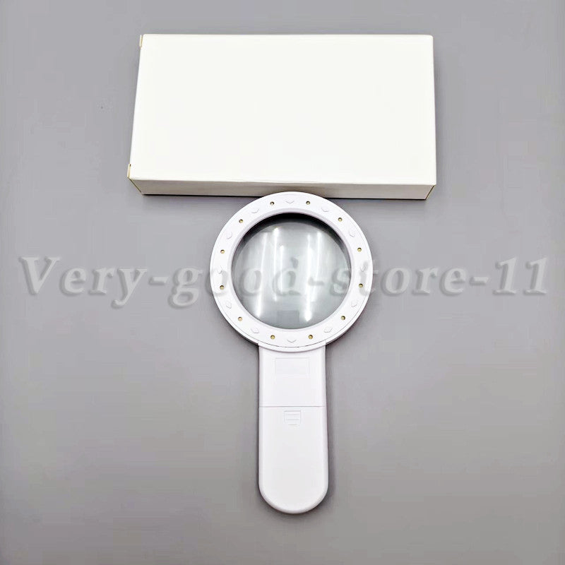 30X Handheld Magnifying Glass with 12 LED Lights for Reading & Inspection