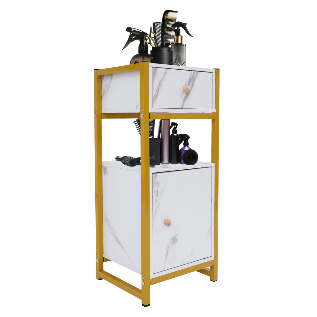 Hair Tool Rack with Drawer and Storage Cabinet for Barber Shop