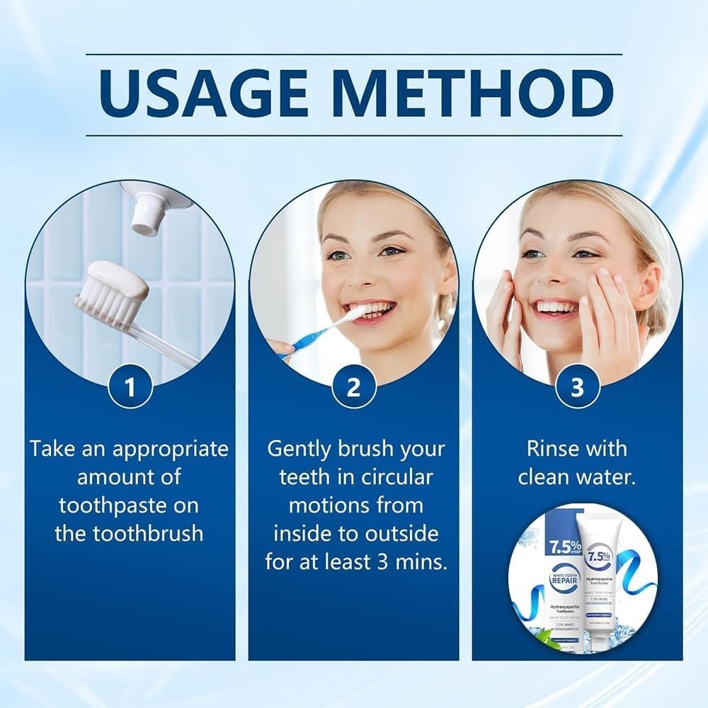 Nano Hydroxyapatite Toothpaste for Whitening & Enamel Repair - 4oz, Fluoride-Free