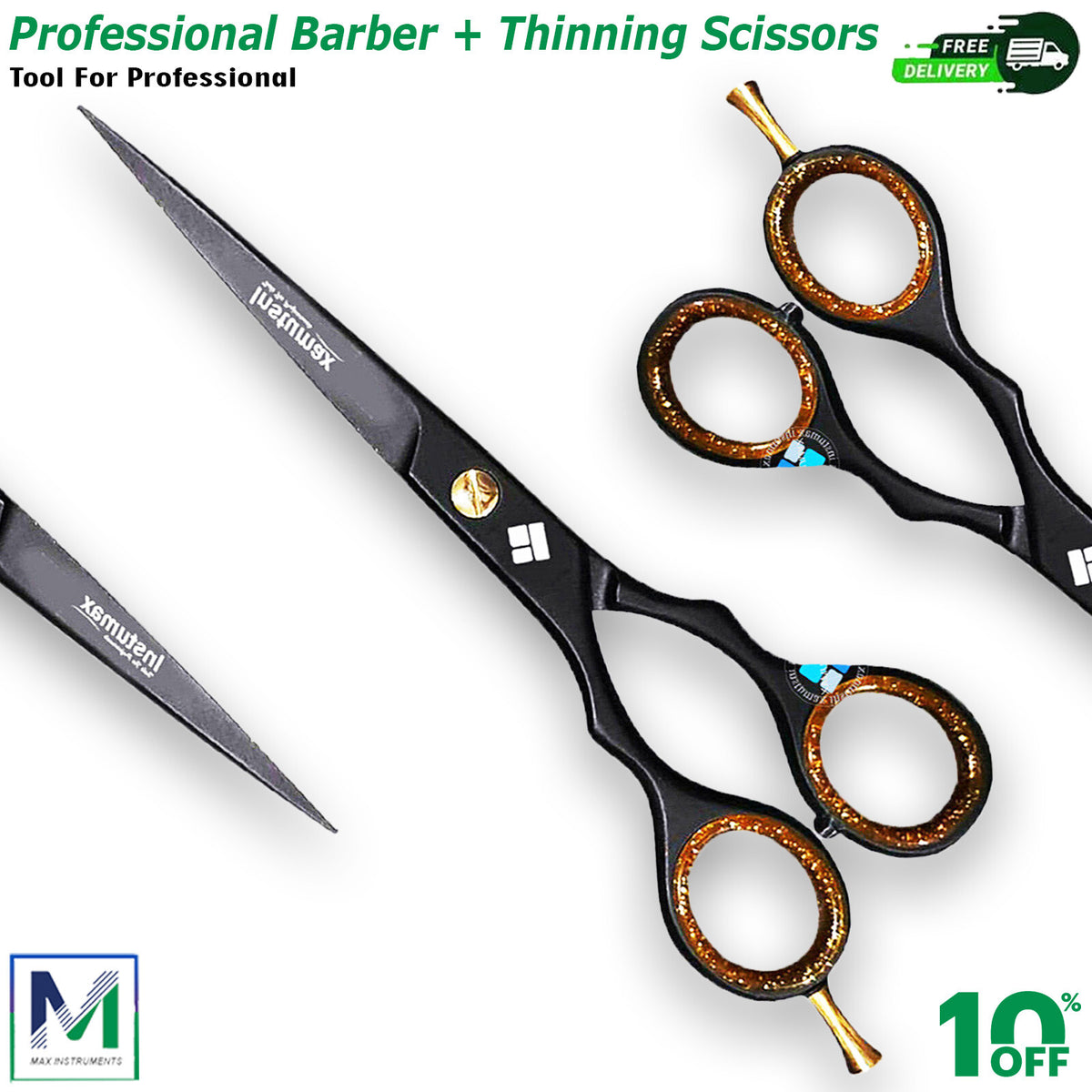 Professional Barber Hair Cutting Scissors for Salons & Stylists