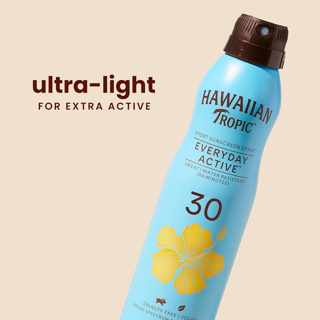 Sport Sunscreen Spray SPF 30 - Water & Sweat Resistant, Broad Spectrum, Clear Coconut