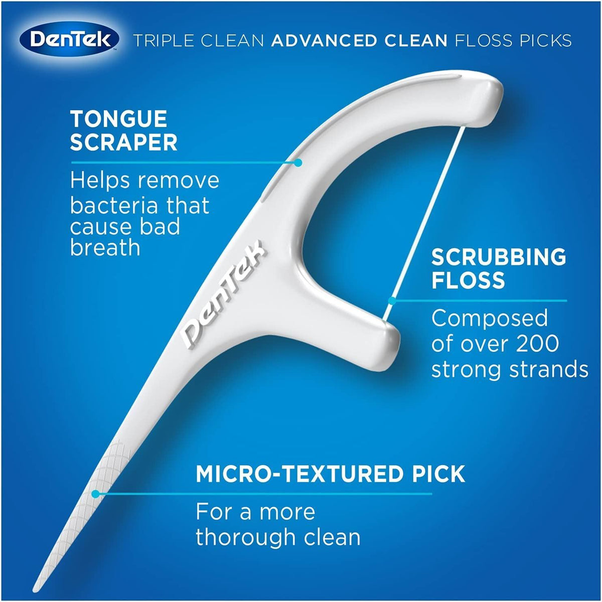 3 Pack Dental Floss Picks No Break Shred Fluoride Mint 150 Count
