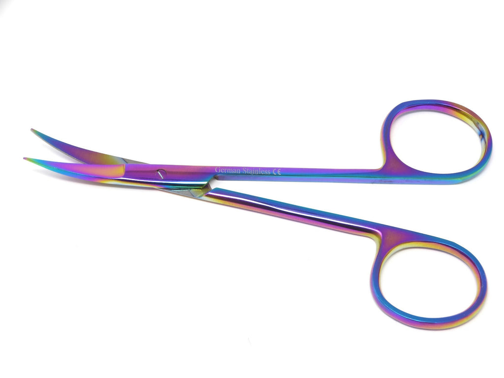 Facial Hair Scissors - Titanium 4.5 Inch Grooming Shears for Beard Mustache Nose Hair Trimming