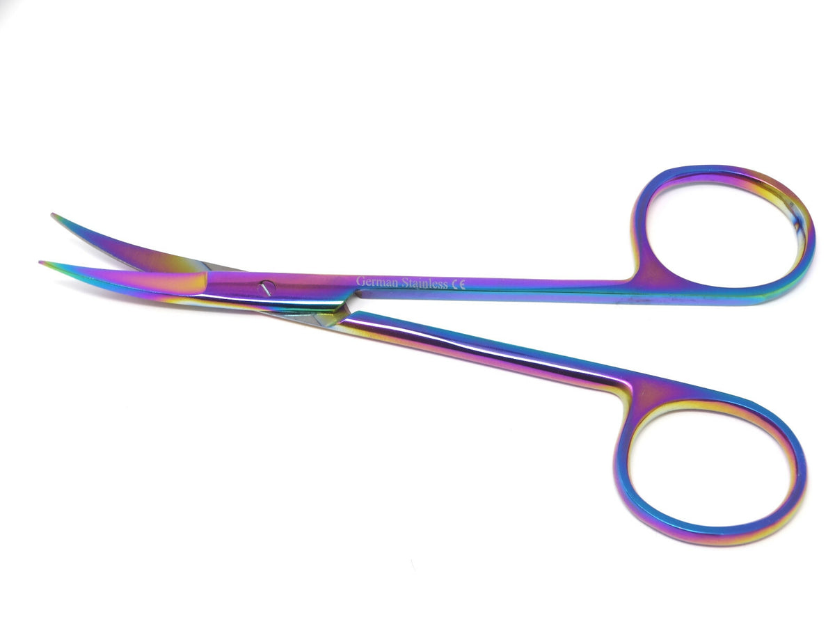 Facial Hair Scissors - Titanium 4.5 Inch Grooming Shears for Beard Mustache Nose Hair Trimming