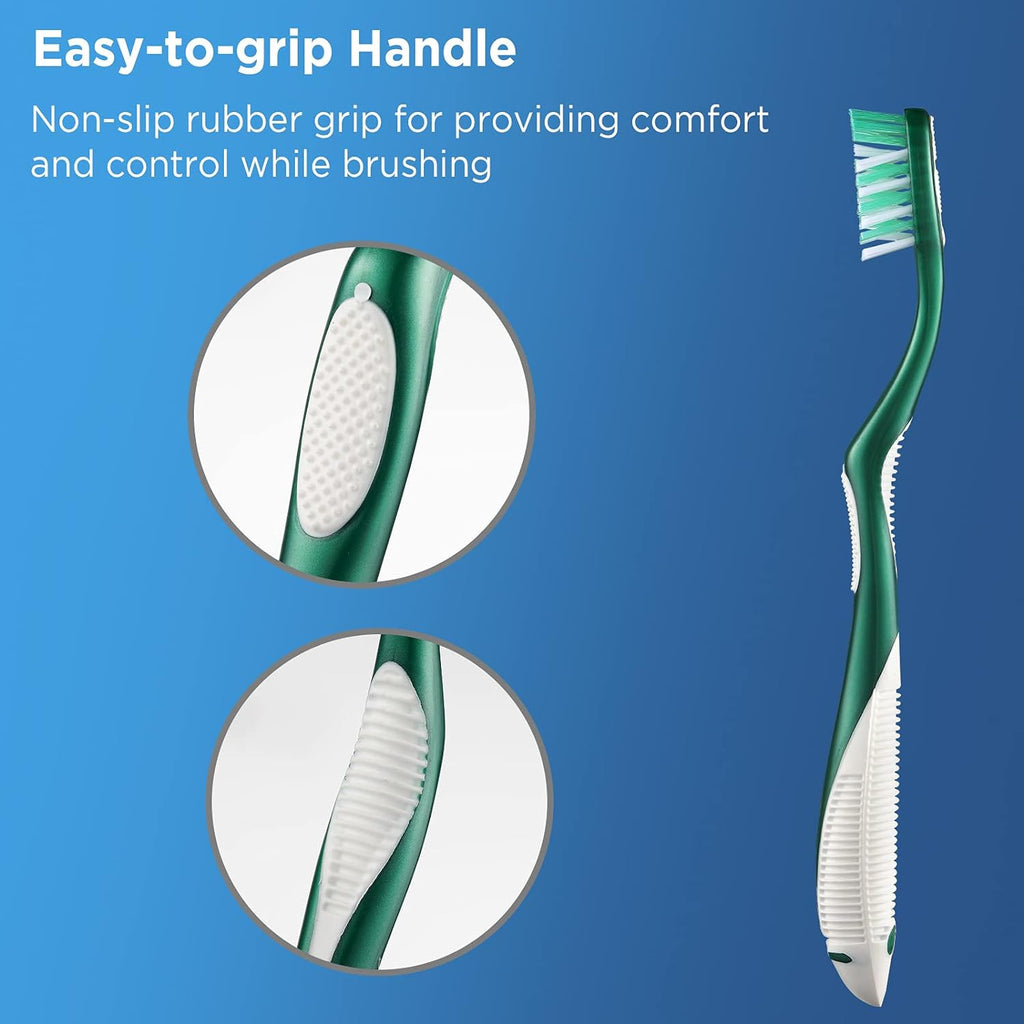 Extra Firm Adults Toothbrushes - Hard Bristles for Deep Cleaning - 6 Pack