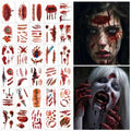 30 Sheets Waterproof Halloween Scar Tattoos – Fake Wound, Stitch & Bite Mark SFX Makeup