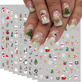 Christmas Nail Art Stickers 3D Santa Reindeer Snowflake Decals - 9 Sheets