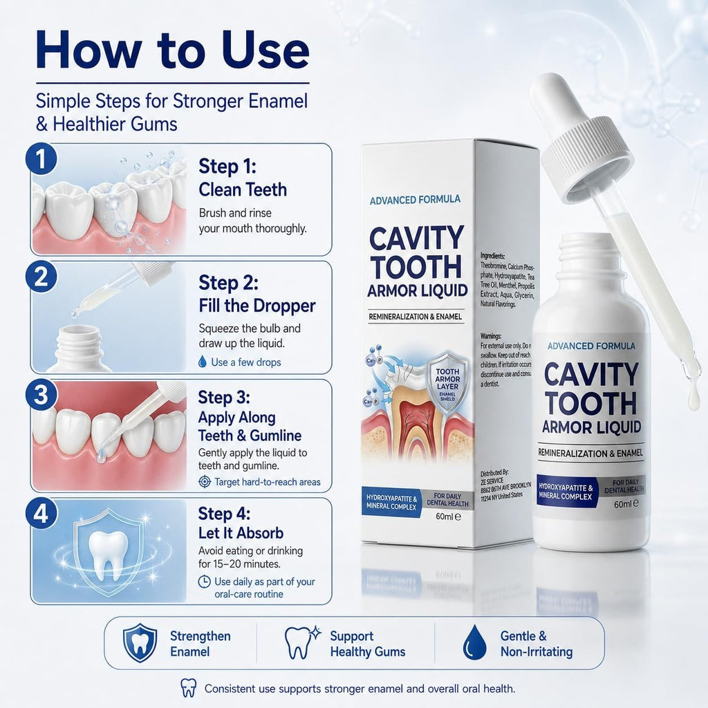 Cavity Healing Tooth Armor Liquid with Nano Hydroxyapatite 2.1 Fl Oz