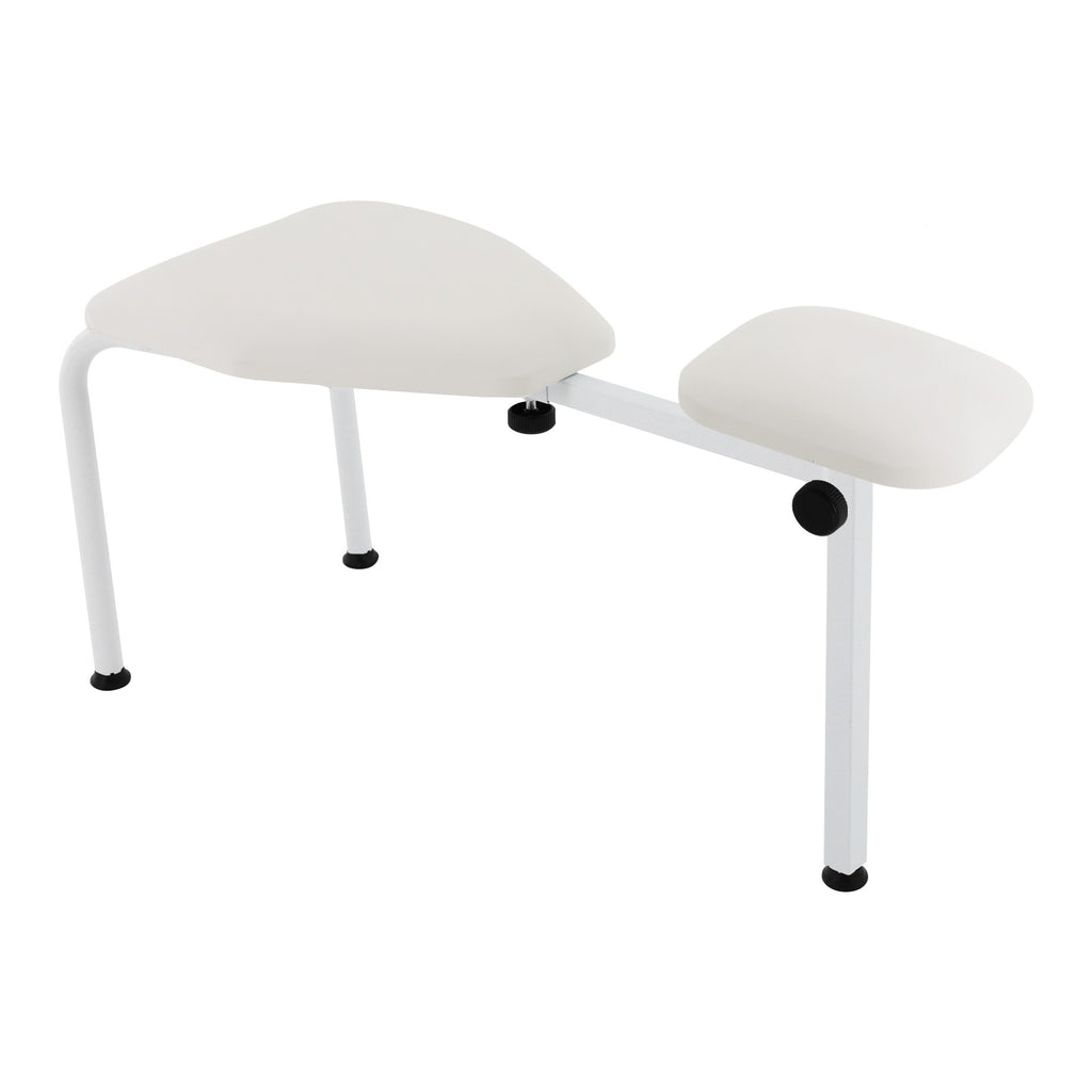 Adjustable Pedicure Stool with Foot Rest - Salon Spa Chair White