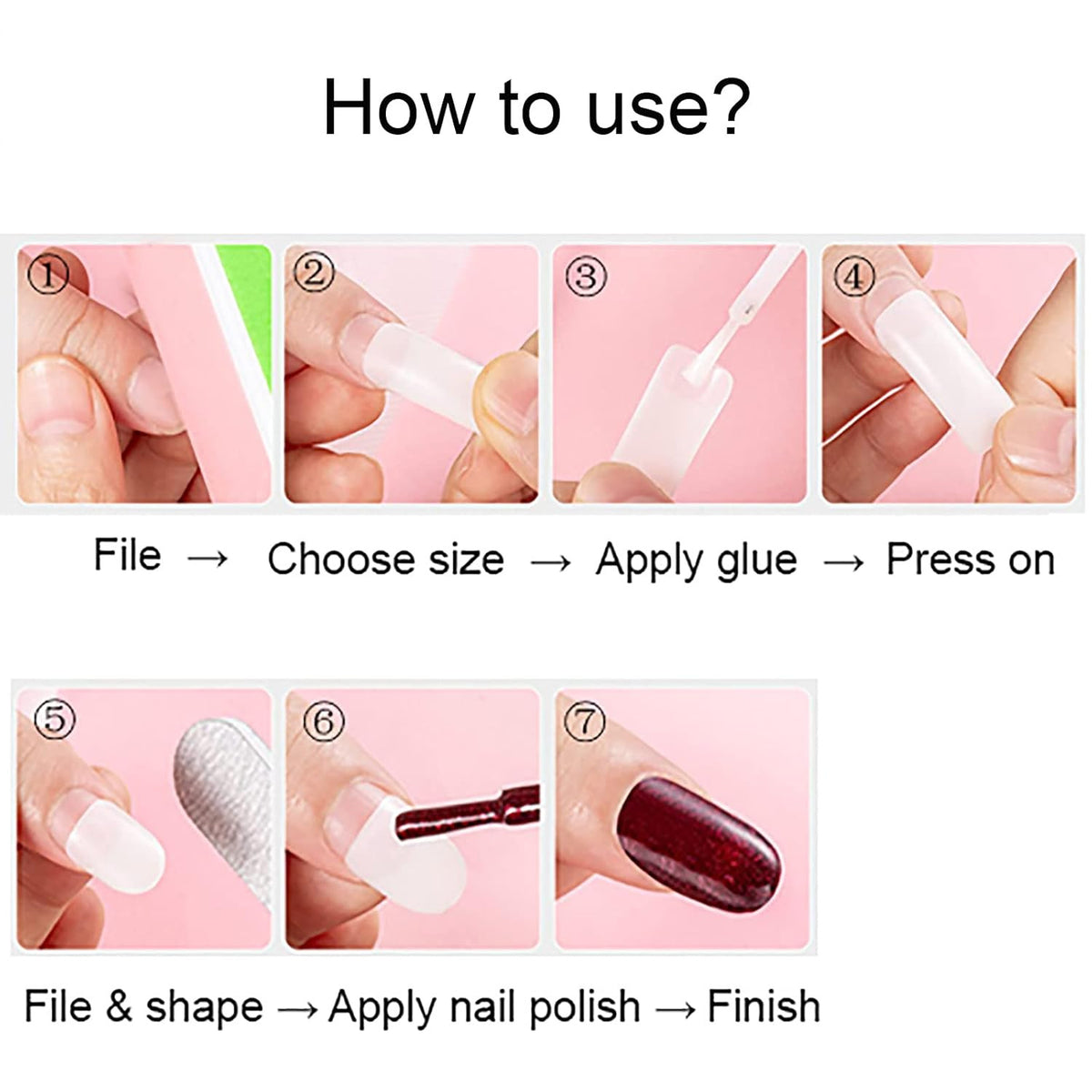 Short Square Acrylic Nail Tips 500Pcs - Clear Half Cover False Nails