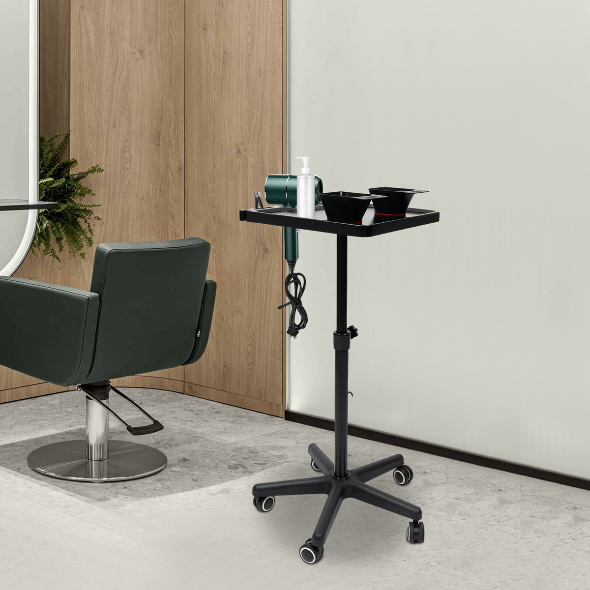 Height Adjustable Salon Tray Cart for Hair Extensions & Styling