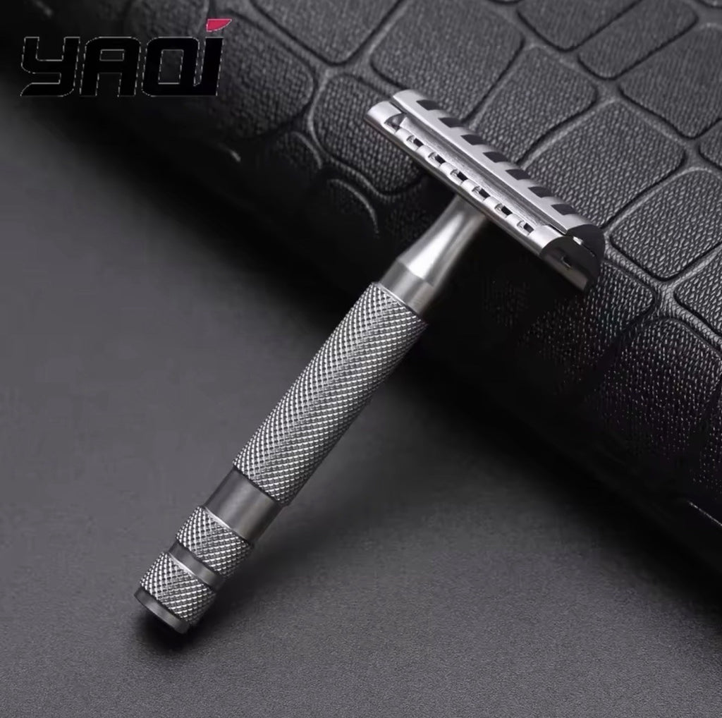 Stainless Steel Double Edge Safety Razor Head for Men - Yaqi Knight Helmet Design