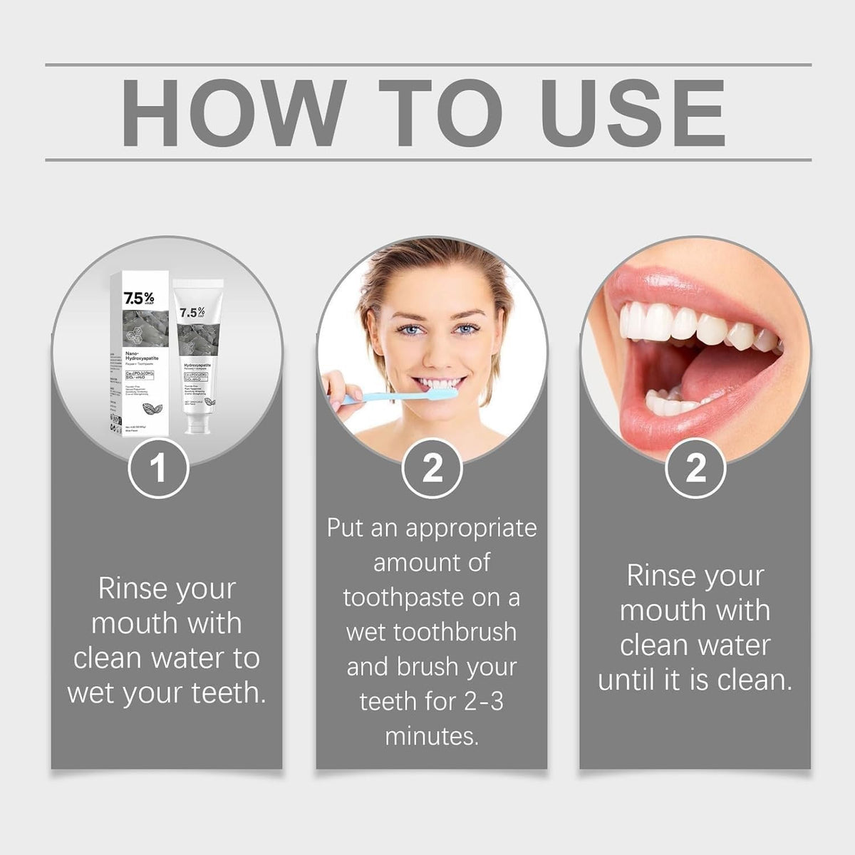 Hydroxyapatite Toothpaste 2 Pack - Fluoride-Free Enamel Protection for Sensitive Teeth