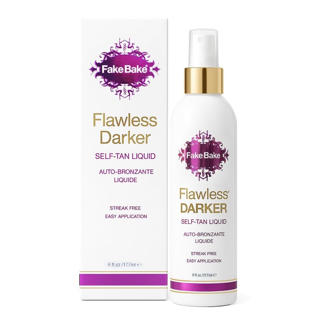 Dark Self Tanning Liquid - Fast-Drying Vegan-Friendly Bronzer with Applicator Mitt