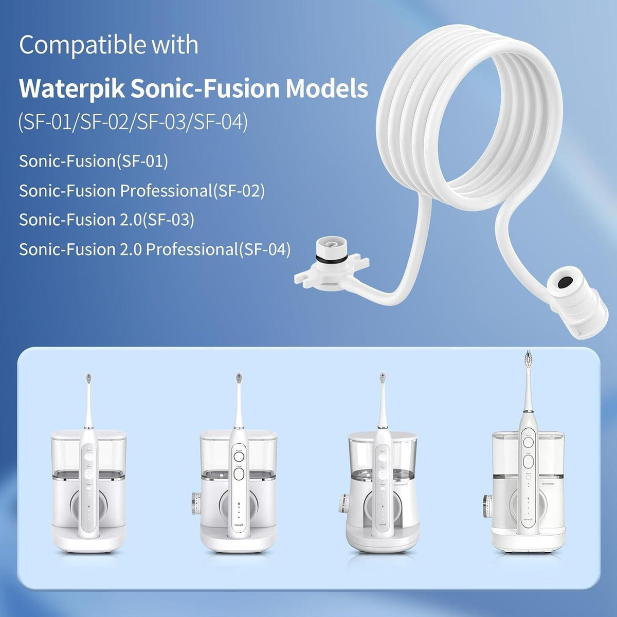 Water Flosser Replacement Hose for Waterpik Sonic-Fusion SF-01 to SF-04 - Durable & Easy to Install