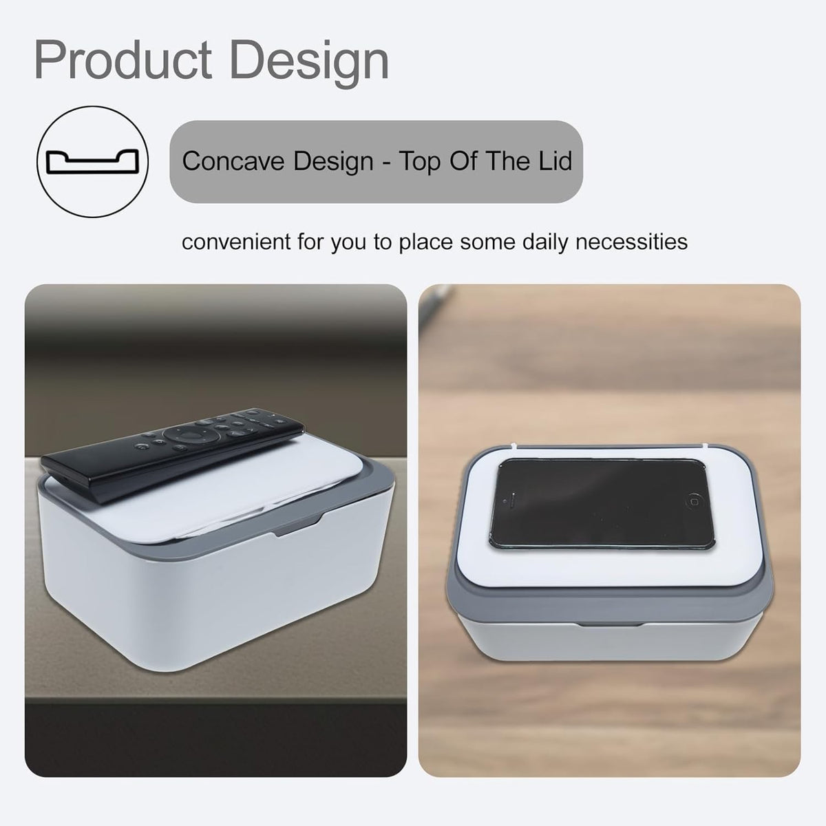 Flushable Wipes Dispenser for Cottonelle - Leak-Proof Bathroom Holder in White & Grey