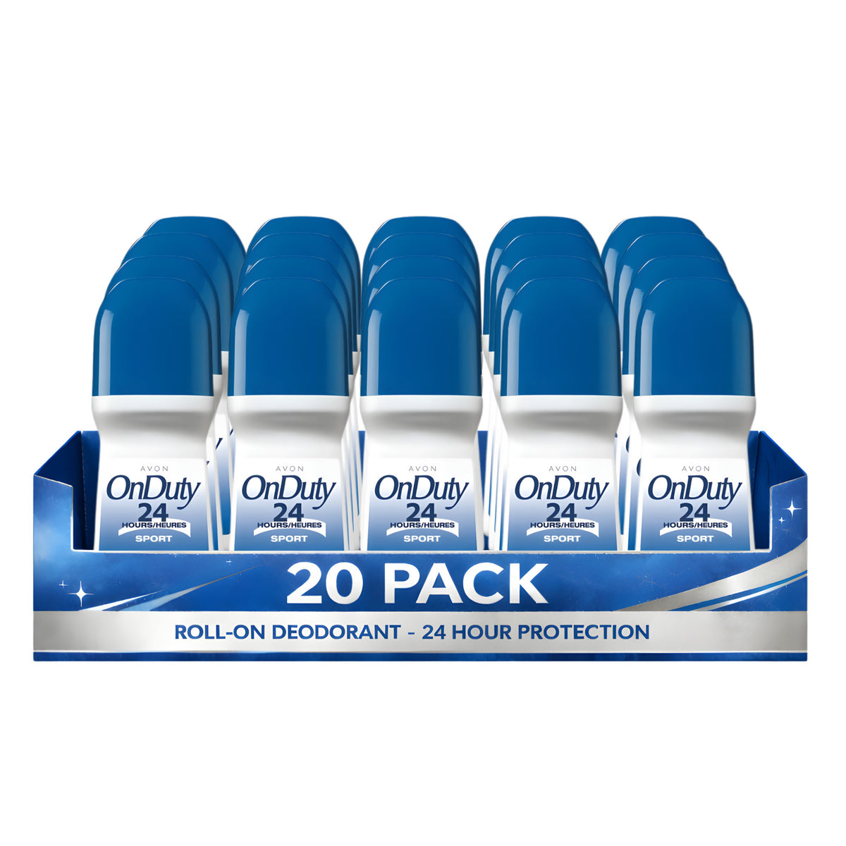 Sport Deodorant 24HR Roll-On Antiperspirant - Pack of 20