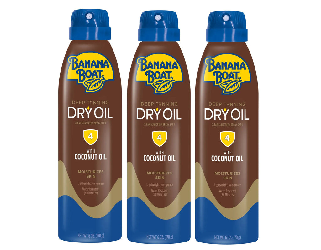 Deep Tanning Dry Oil SPF 4 - Sun Protection & Skin Moisturizer - 6oz (Pack of 3)