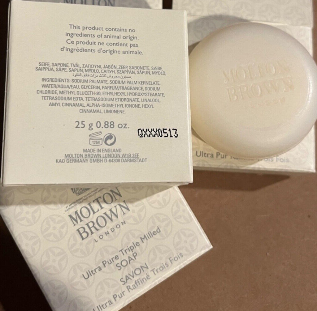 Set of 6 Mini Molton Brown Ultra Pure Triple Milled Soaps - 0.88oz Each