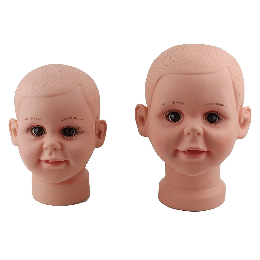 Baby Girl Mannequin Head for Wig and Hat Display - Silicone Cosmetology Mannequin