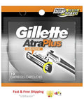 10 Gillette Atra Plus Razor Blade Refills Cartridges Fits Vector Slim