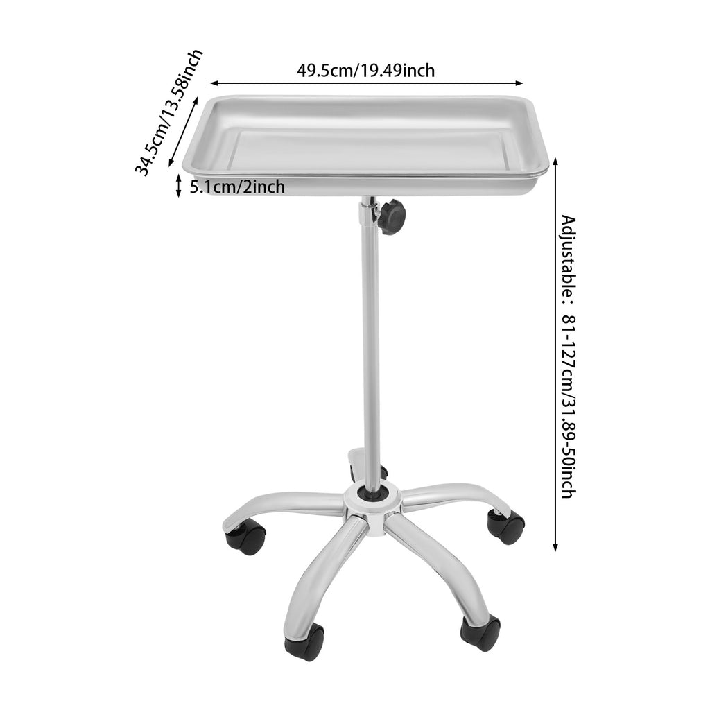 Large Metal Salon Trolley Cart with Adjustable Height & Wheels