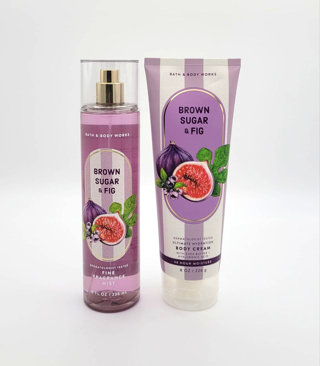 Bath & Body Works Brown Sugar & Fig Body Mist & Body Cream Set