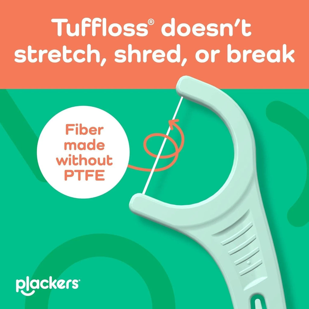 Dental Floss Picks - Mint, Floss Fiber Made Without PTFE, 300 Count