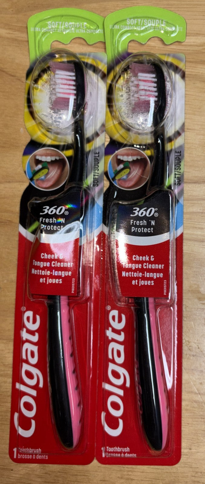 2 Pack Soft Toothbrushes for Sensitive Teeth, Compact Head, Fresh 'N Protect