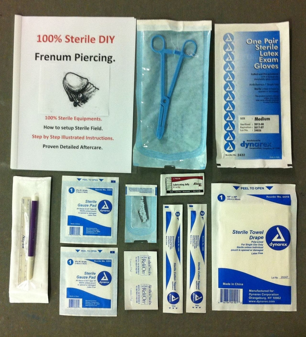 10G Frenum Piercing Kit with Sterile Forceps & Guide - DIY Safe & Sterile