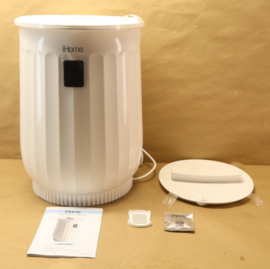 Luxury Towel Warmer Bucket with LED Timer and Fragrance Holder - 20L White