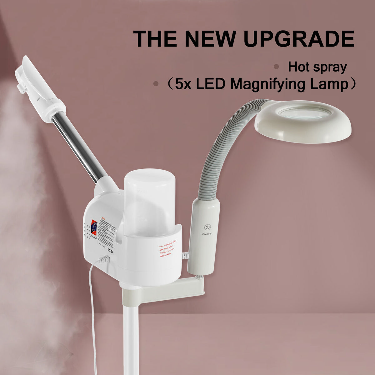 Facial Steamer with 5X Magnifying Lamp Ozone Spa Skin Care Machine