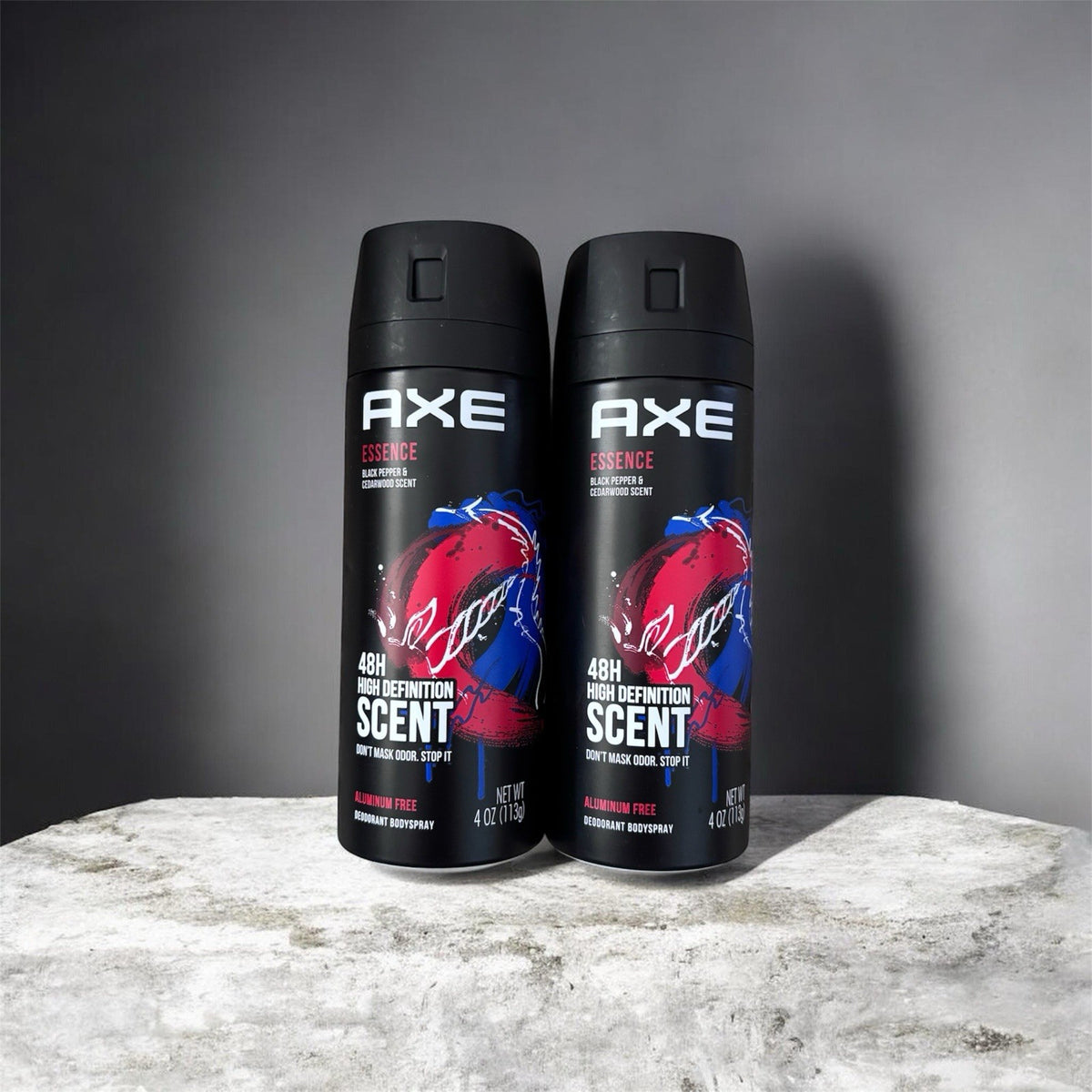 Men's Body Spray - Axe Essence Black Pepper Cedarwood 48H 4 oz Lot of 2