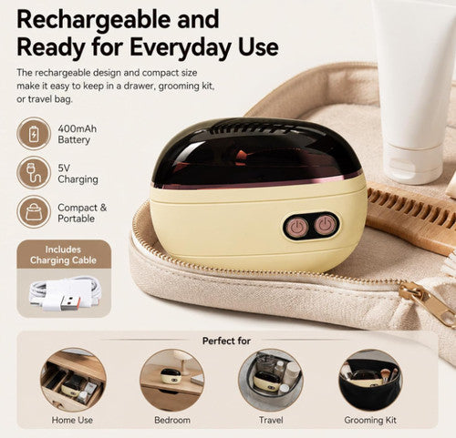 2-in-1 Rechargeable Electric Nail Clipper & Polisher with LED Light, Portable