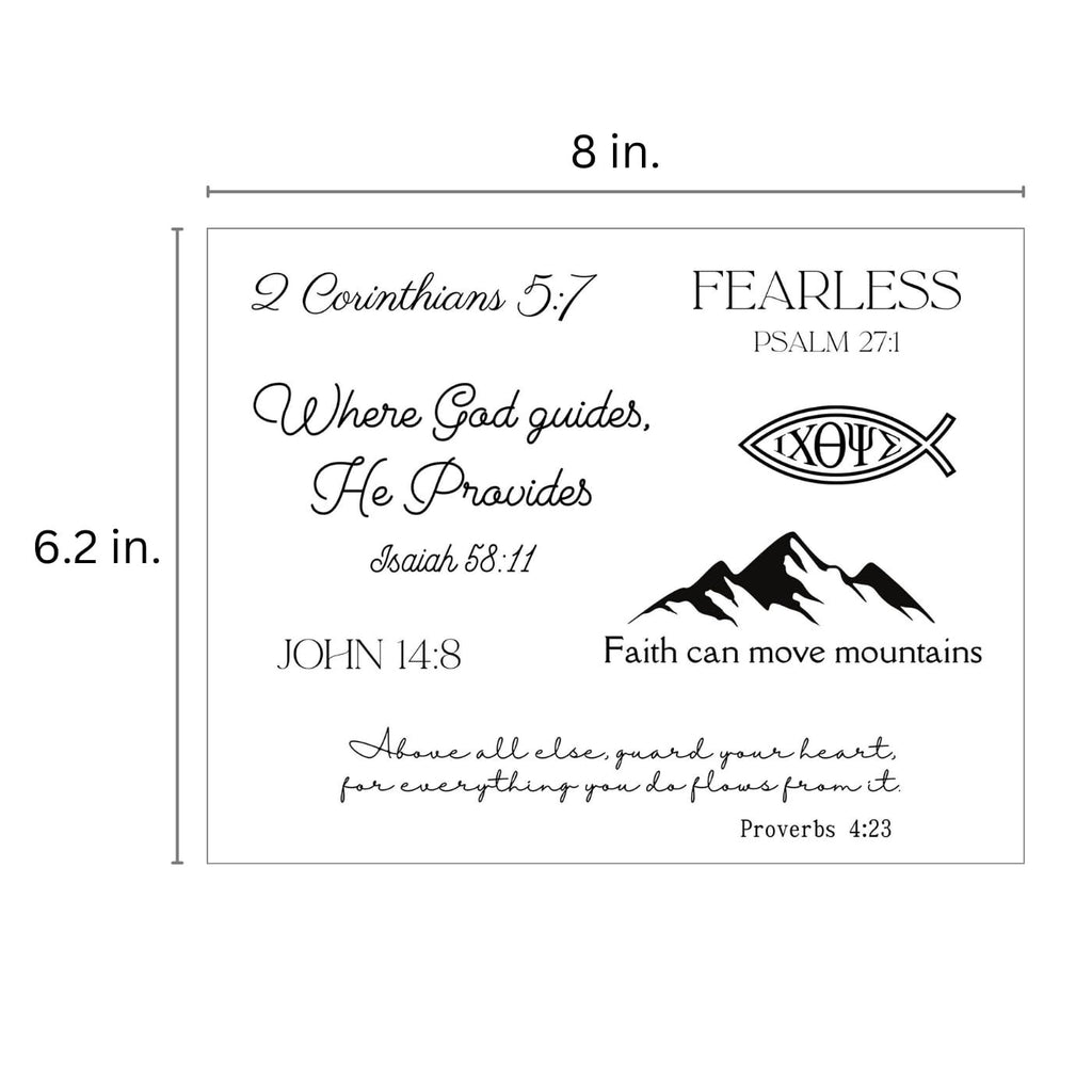 Christian Bible Verse Temporary Tattoos for Men and Women