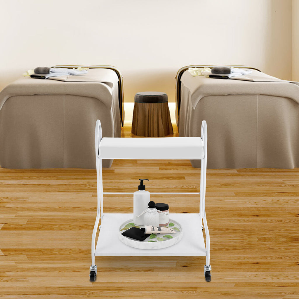 Indoor Foot Spa Trolley Cart with 4 Wheels - Salon Nail & Foot Bath Organizer