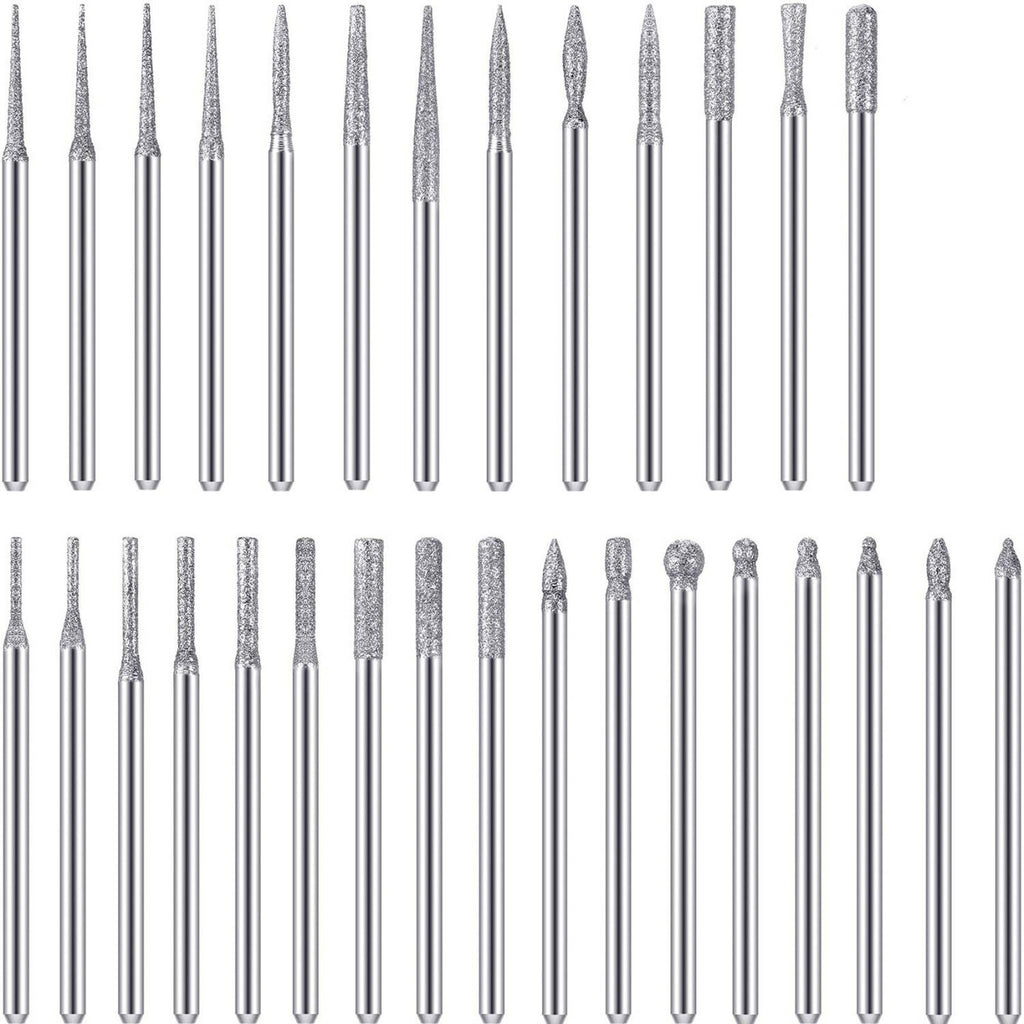 30Pcs Nail Drill Bits Set for Electric Manicure Pedicure Files - Titanium Coated