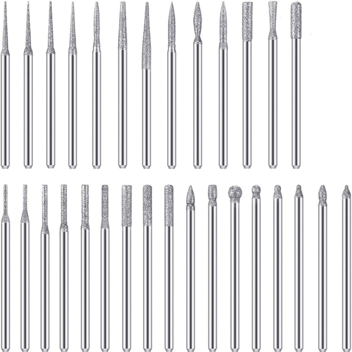 30Pcs Nail Drill Bits Set for Electric Manicure Pedicure Files - Titanium Coated