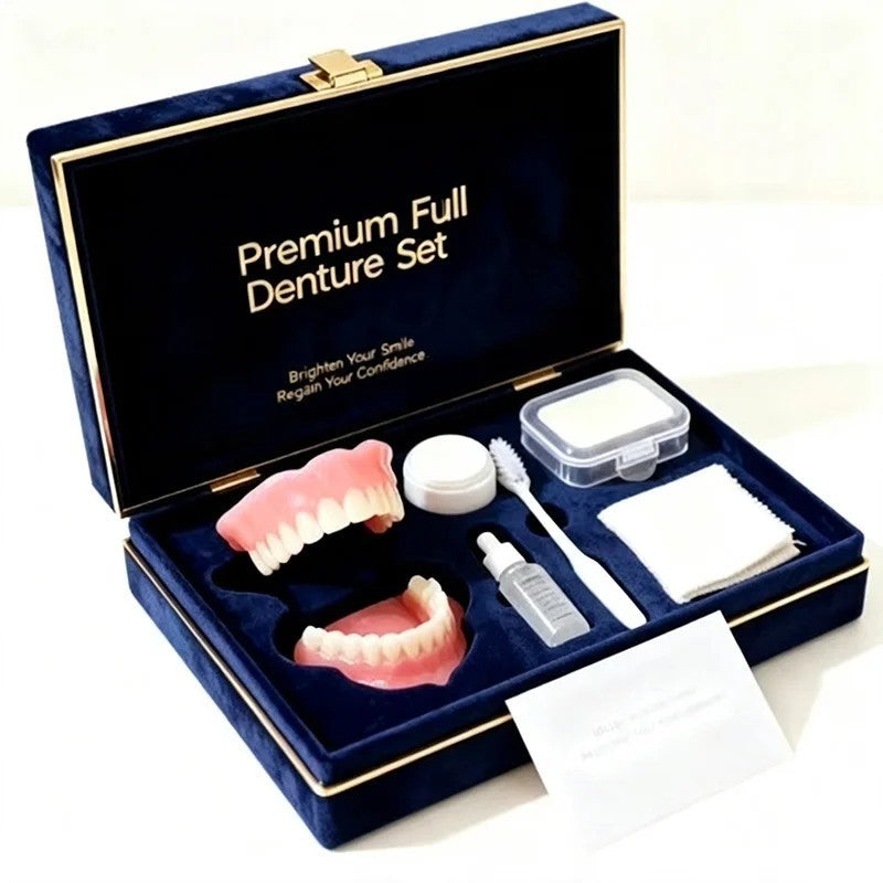Silicone Denture Cosmetic Teeth Set Upper & Lower for Costume & Photography