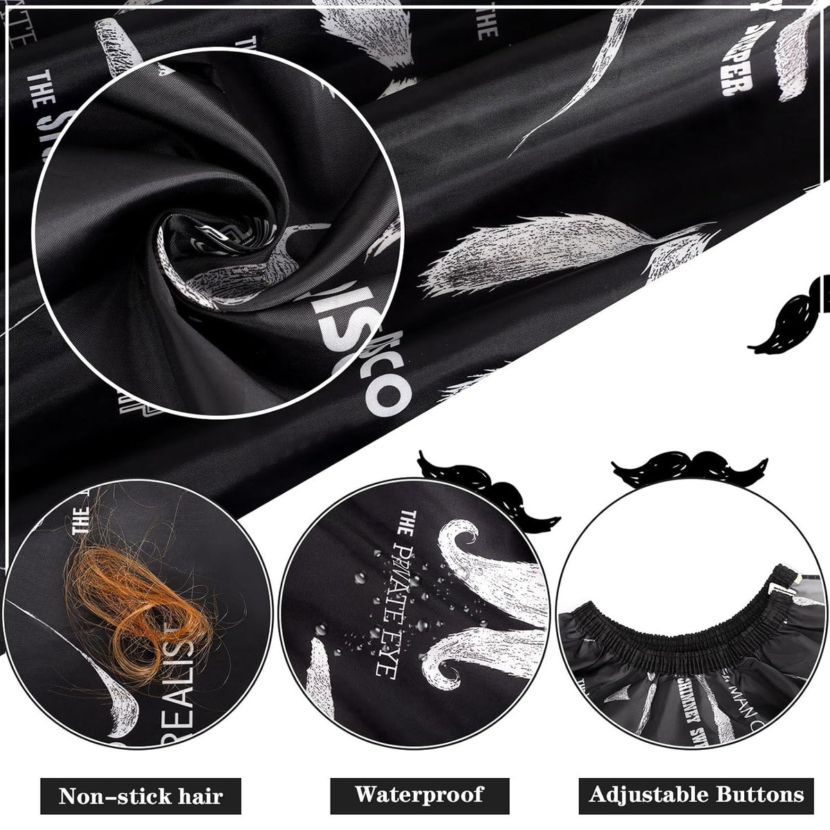Professional Hair Cutting Cape with Neck Duster Brush Set for Barbershop & Home Use