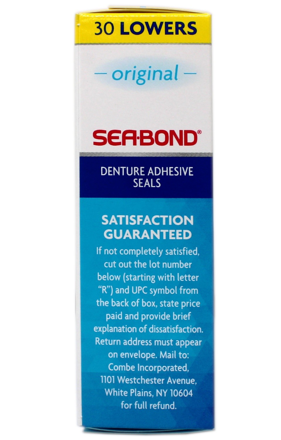 Denture Adhesive Seals for Lower Dentures - 30 Count, Zinc-Free, All-Day Hold